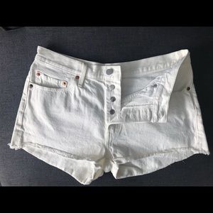 Levi’s 501 White Denim Shorts
